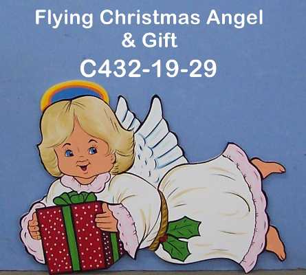 C432Flying Christmas Angel & Gift